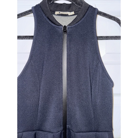 T by Alexander Wang Scuba Skater Mini Dress Navy Size M Halter Racerback Stretch - Picture 5 of 12